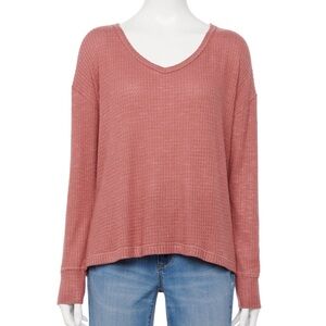 NWT. SO mauve knit long sleeve top XXL
